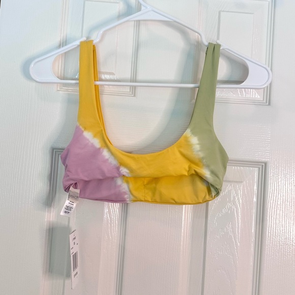 NWT L*Space Lizzie Tie Dye Bikini Top in Diagonal Sunburst, XS - Picture 2 of 3